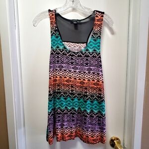 Forever 21 Tank Womens Medium Colorful Geometric Shapes Racerback